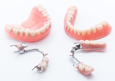 photo of partial and full dentures